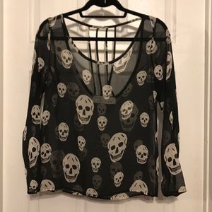 sheer skull blouse